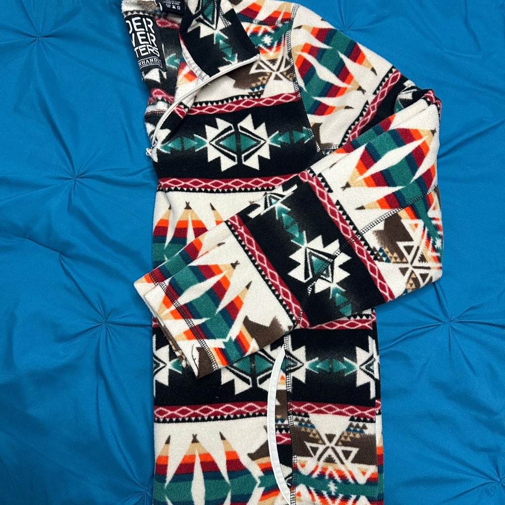 Trendy Multicolor Patterned Hoodie - image 1